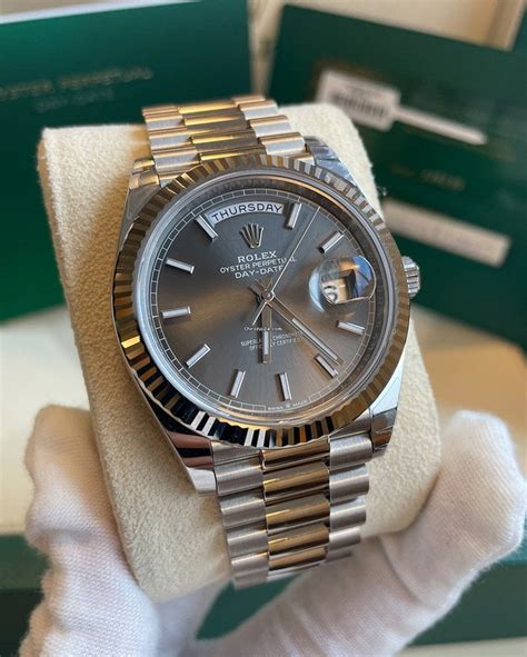 rolex day date vintage white gold|Rolex Day-Date 40mm price.